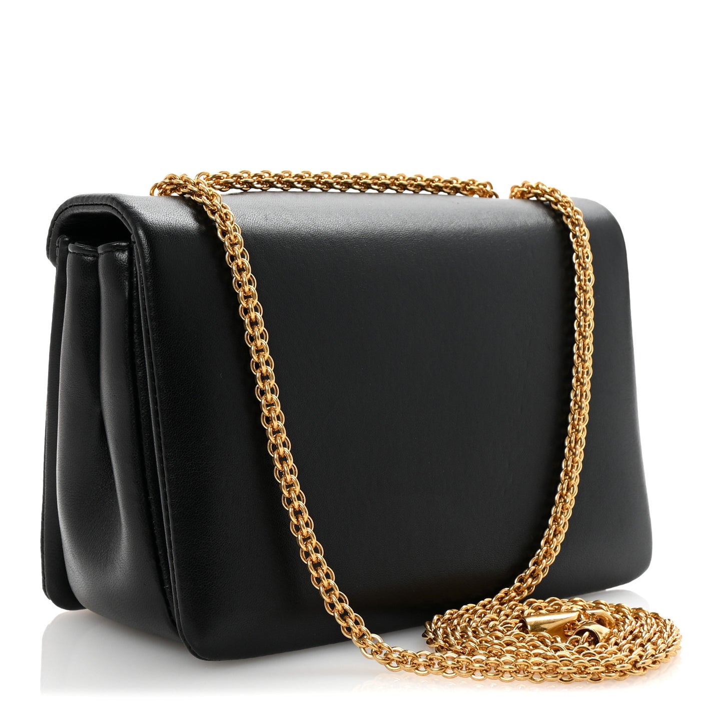 Nappa One Stud Chain Clutch Black