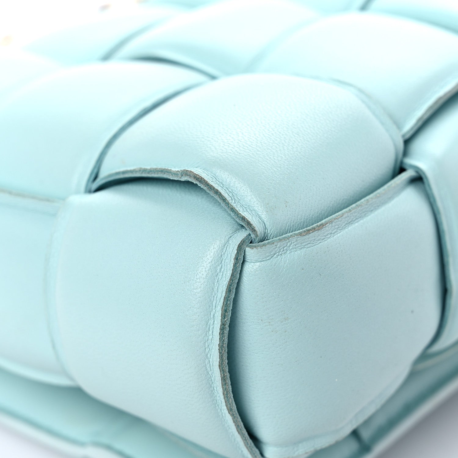 Bottega Veneta Lambskin Maxi Intreccio Padded Chain Cassette Crossbody Bag Spearmint 9 of 17