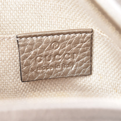 Gucci Metallic Pebbled Calfskin Mini Soho Chain Bag Golden Beige 6 of 9