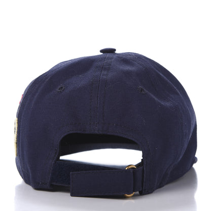Gucci Cotton Moth Embroidered Baseball Hat 57 Navy 5 of 8