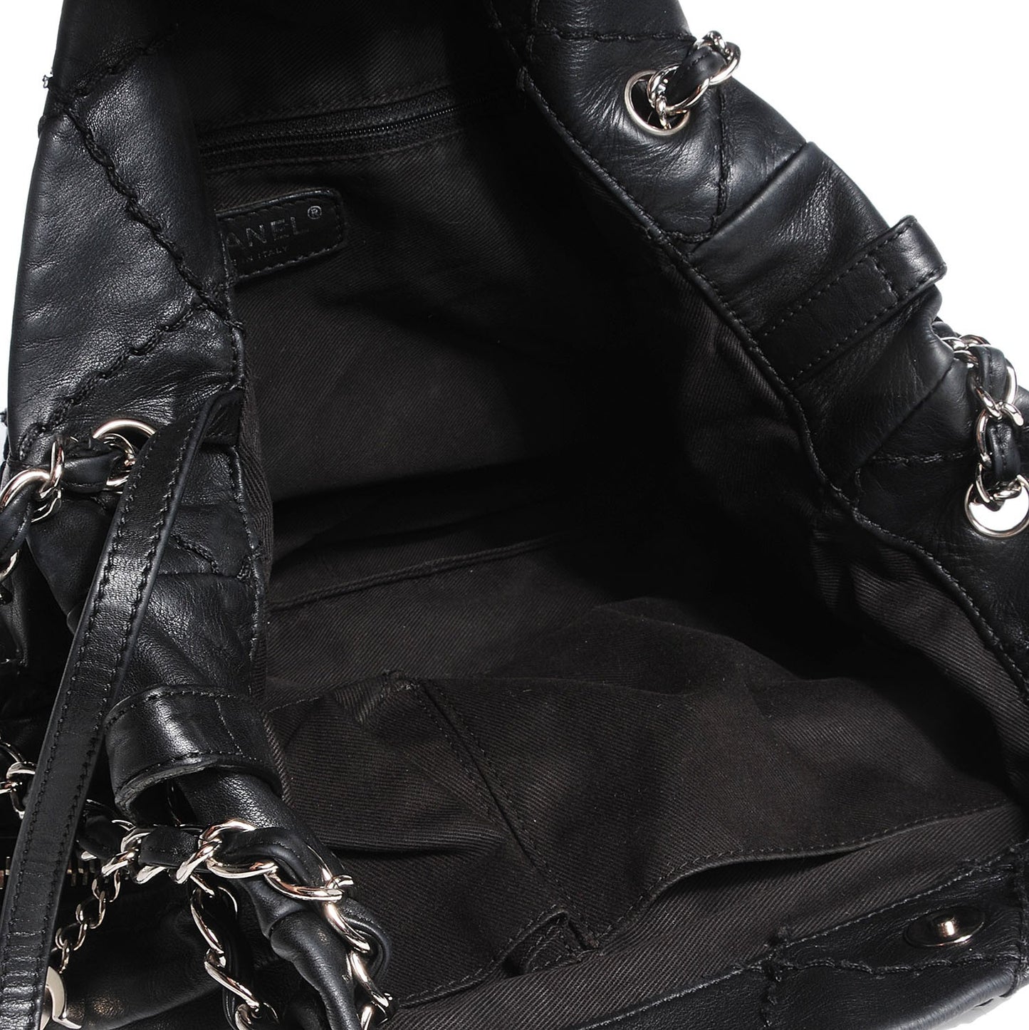 Lambskin Expandable Tote Black