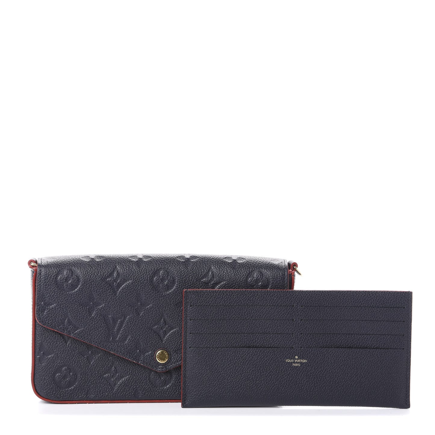 Empreinte Pochette Felicie Chain Wallet Marine Rouge