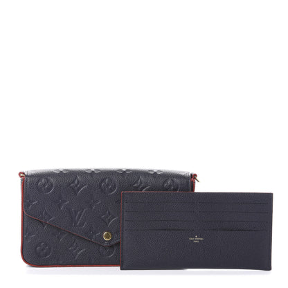 Louis Vuitton Empreinte Pochette Felicie Chain Wallet Marine Rouge 2 of 8
