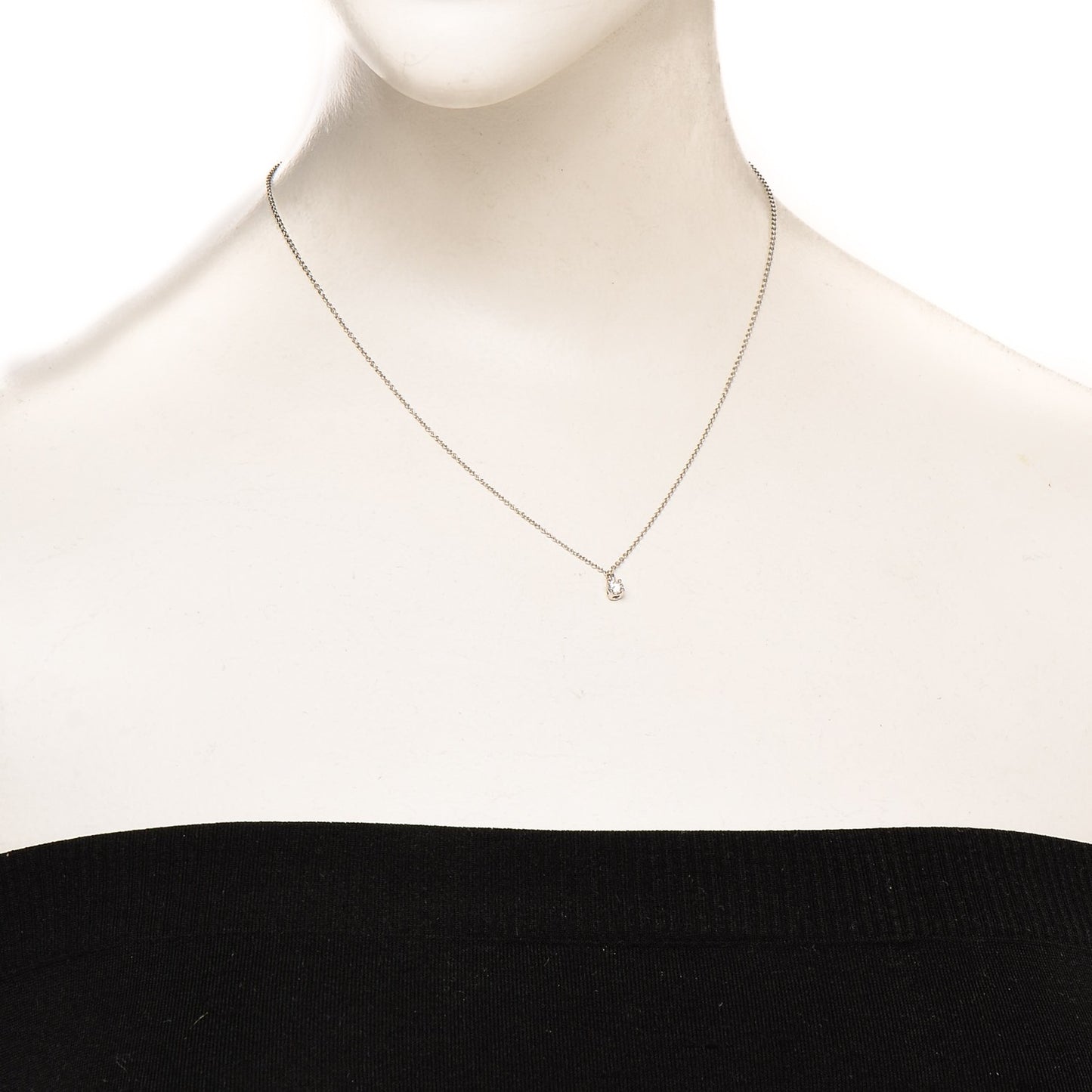 Platinum Diamond .17ct Solitaire Pendant Necklace