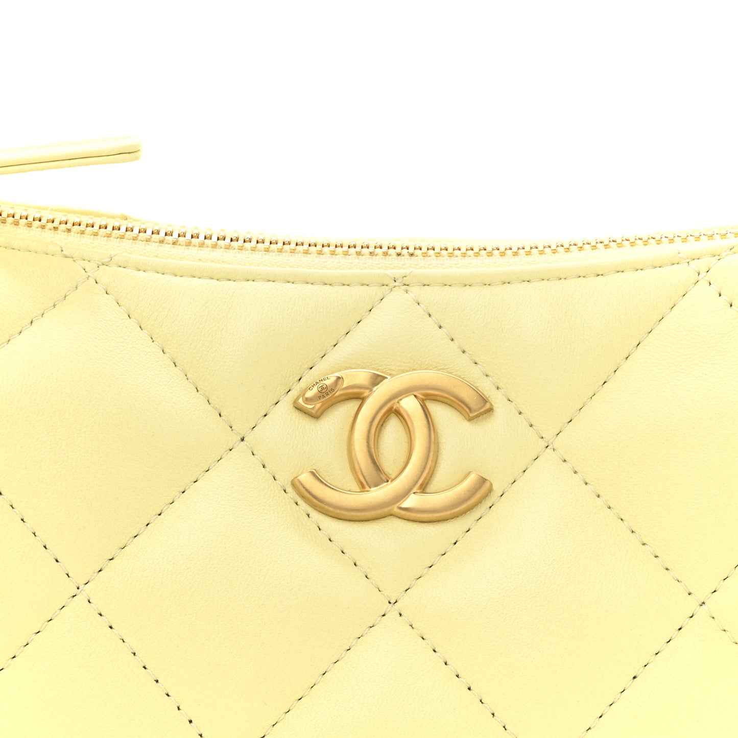 Lambskin Quilted Hobo Shoulder Bag Light Yellow