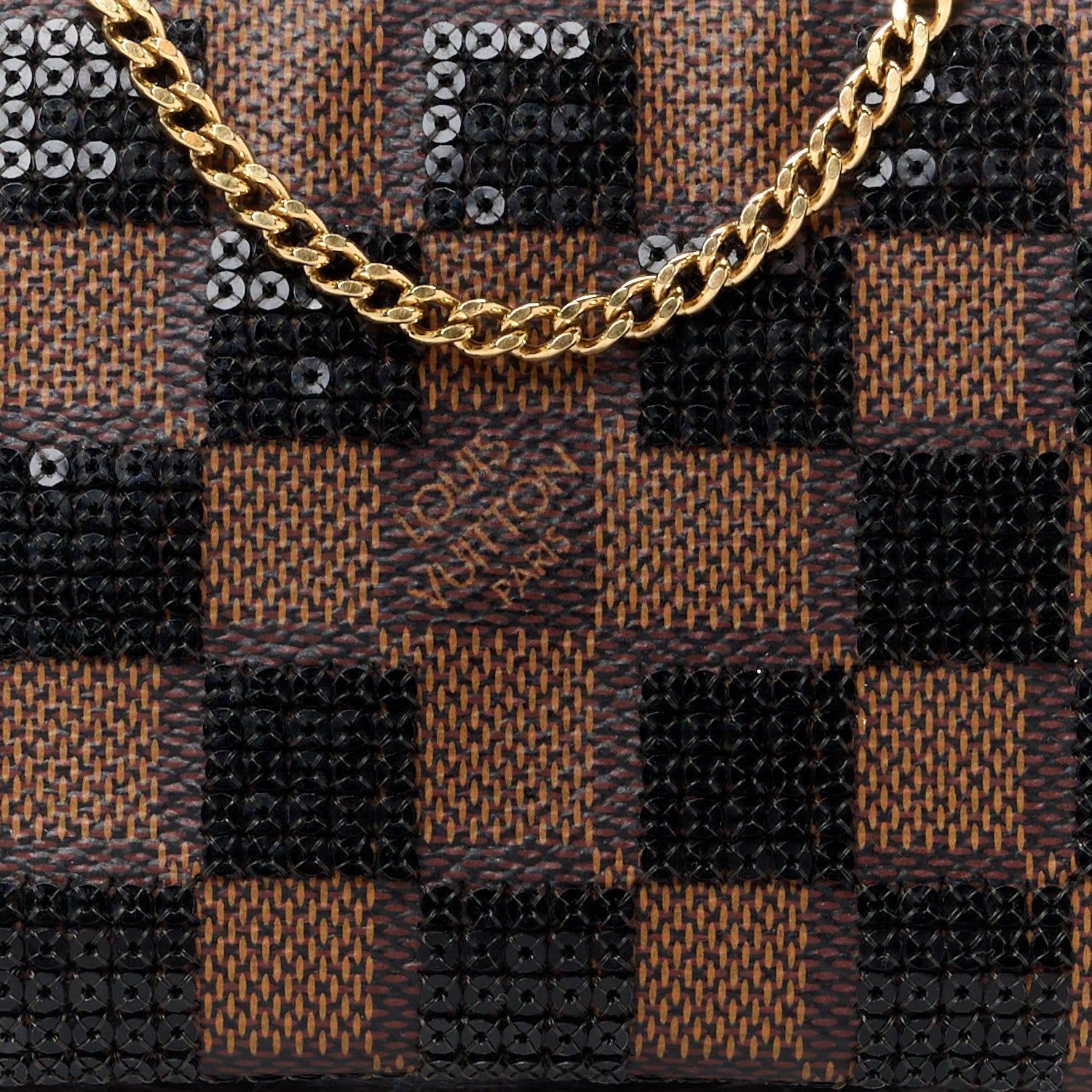 Louis Vuitton Damier Paillettes Mini Pochette Accessories Black 9 of 11