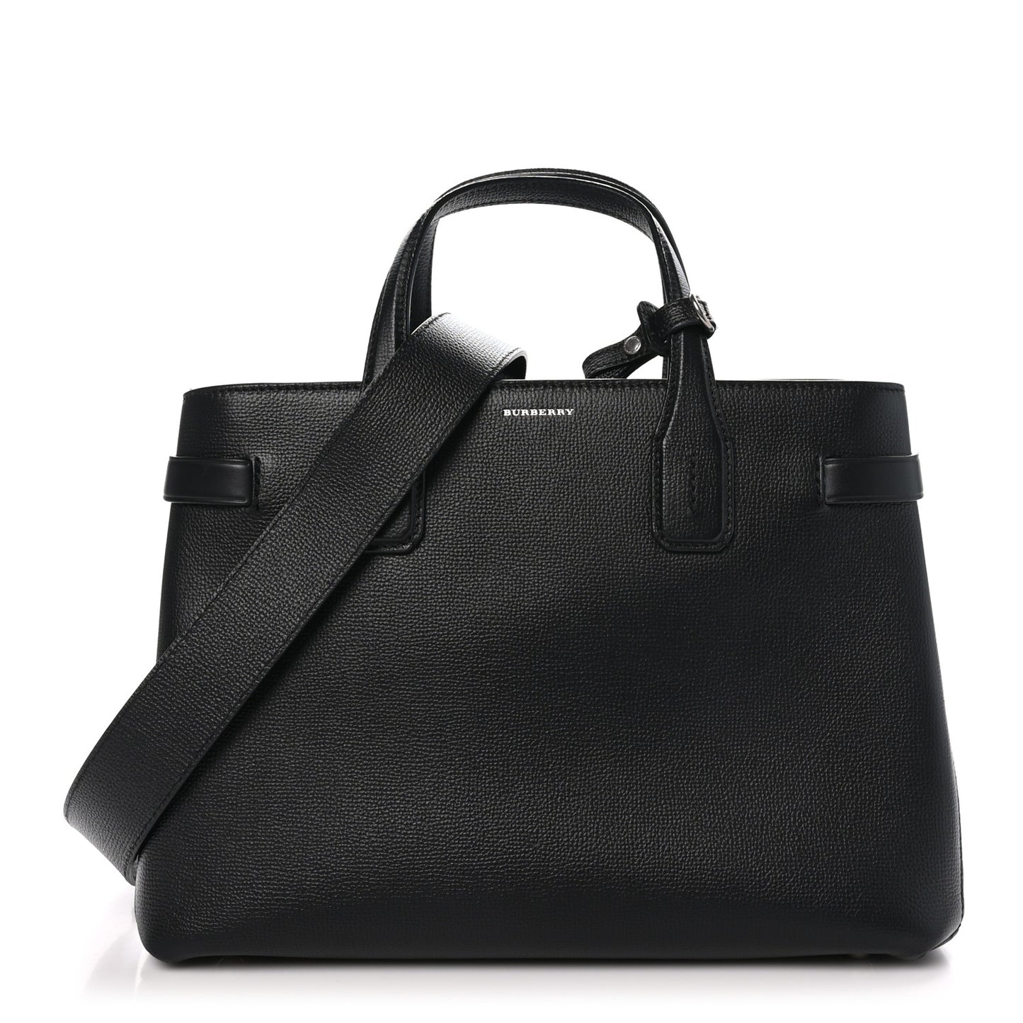 Derby Calfskin Vintage Check Medium Banner Tote Black