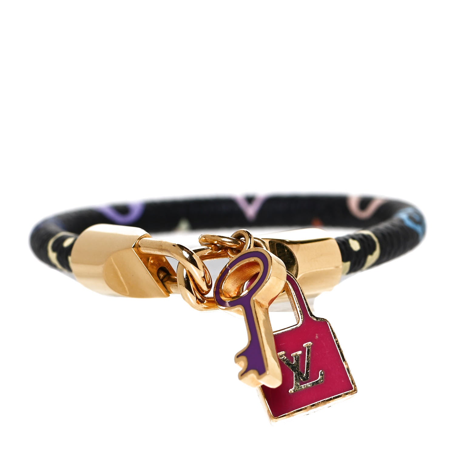 Louis Vuitton Monogram Multicolor Luck It Bracelet 17 Black 1 of 4