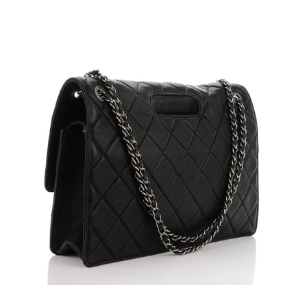 Chanel Washed Lambskin Maxi Take Away Flap Bag Black 3 of 7