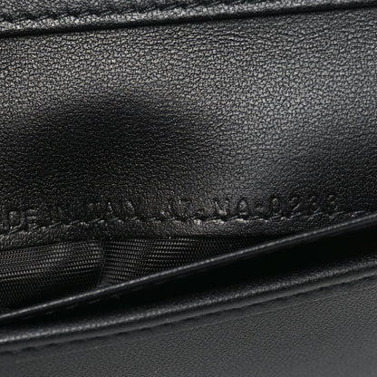 Christian Dior Grained Calfskin Supple Cannage Caro Scarlet Zipped Wallet Black 7 of 8