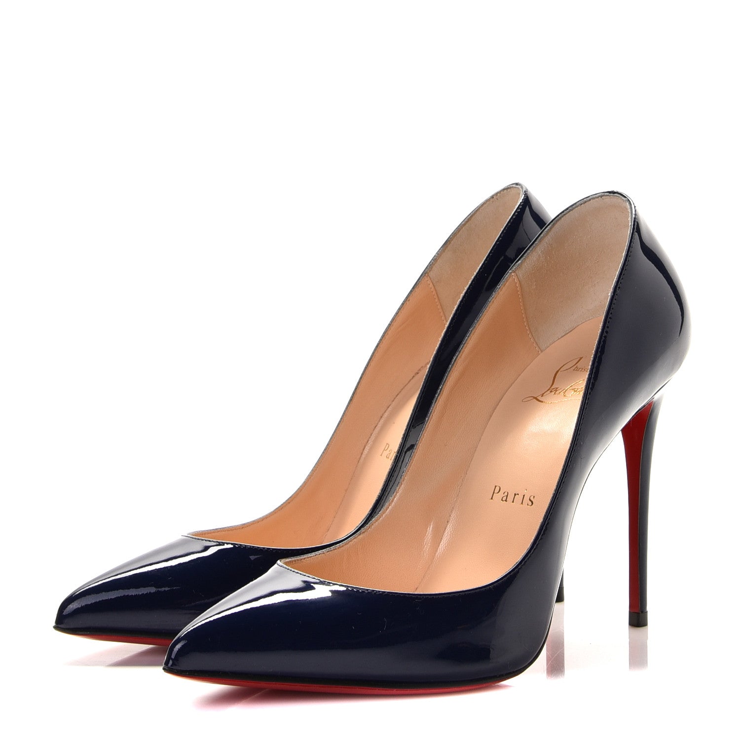 Christian Louboutin Patent Pigalle Follies 100 Pumps 37 China Blue 2 of 8