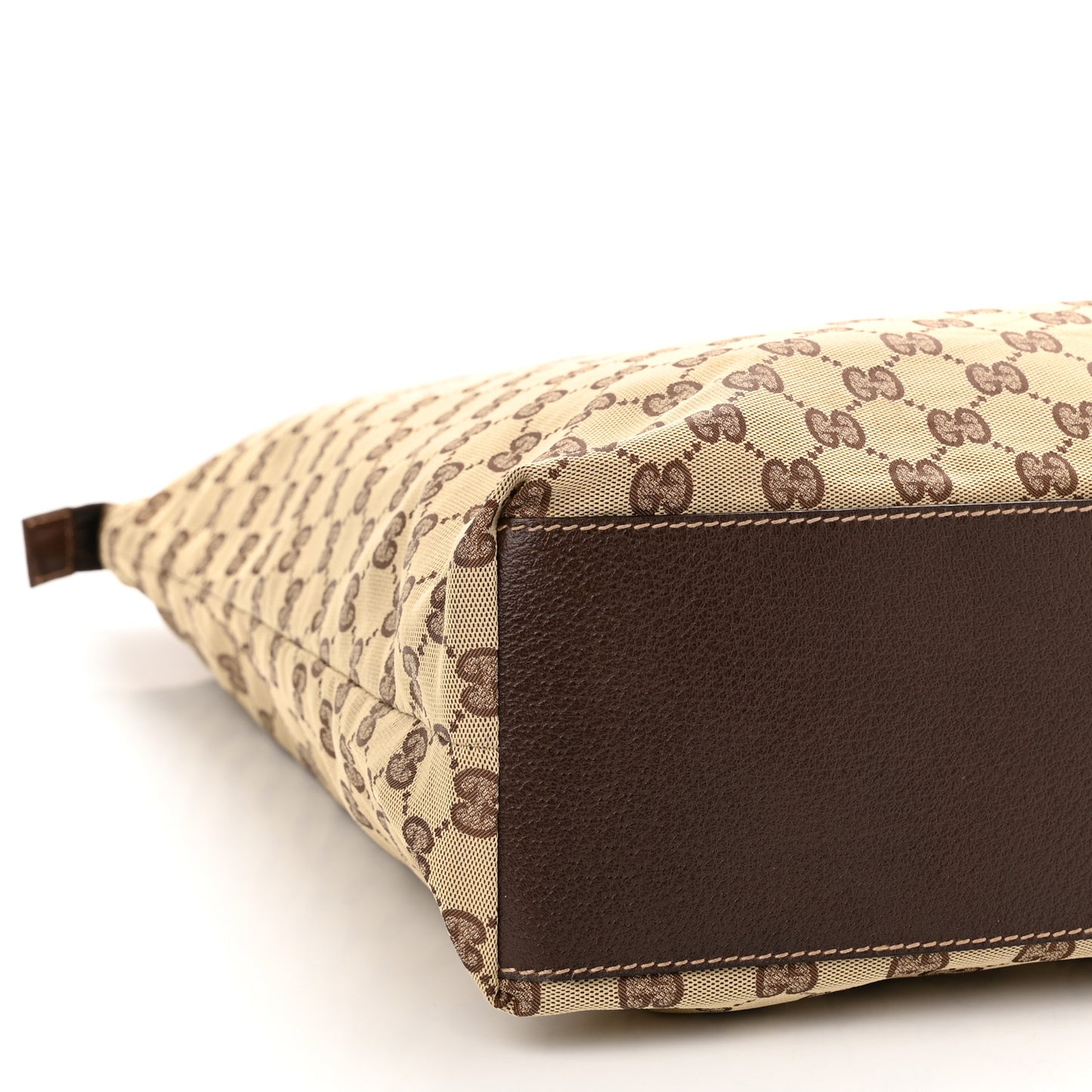 GG Monogram Large Web Handle Vertical Tote Dark Brown