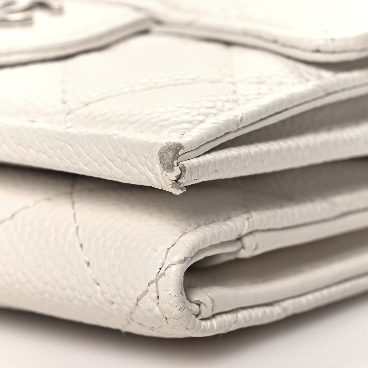 Chanel Caviar Quilted Double Flap Wallet Light White 11 of 14