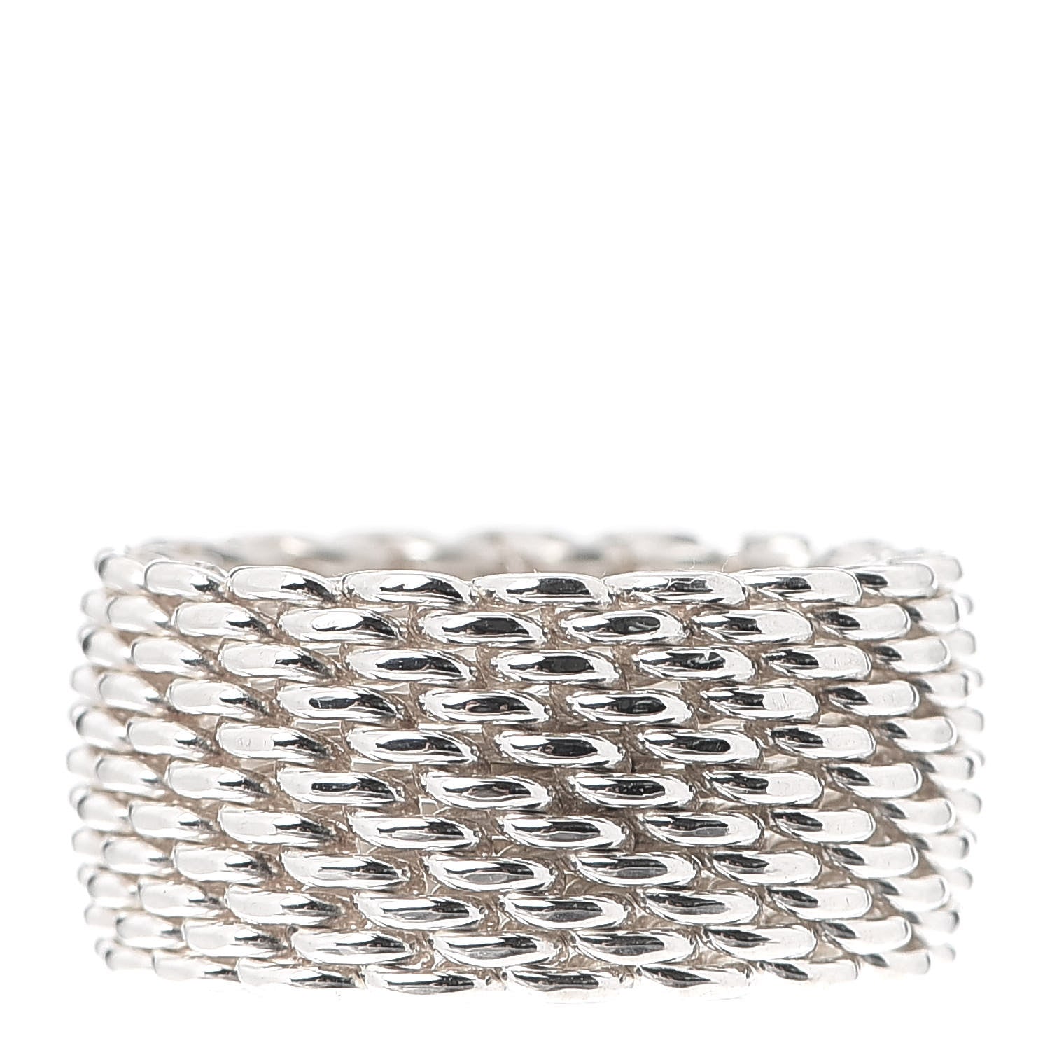 Tiffany Sterling Silver Somerset Mesh Ring 47 4.25 3 of 4