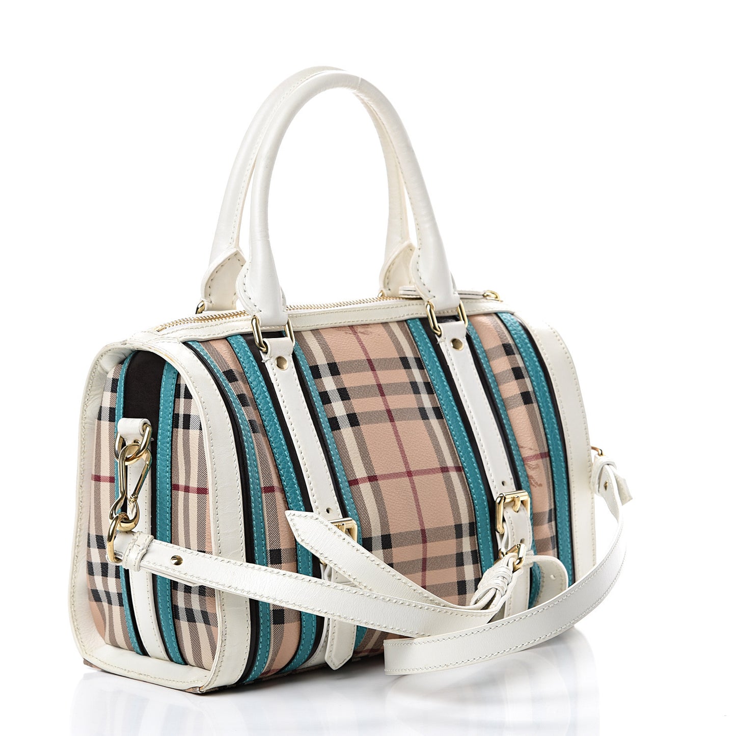 Haymarket Check Medium Alchester Bowling Bag White Aqua