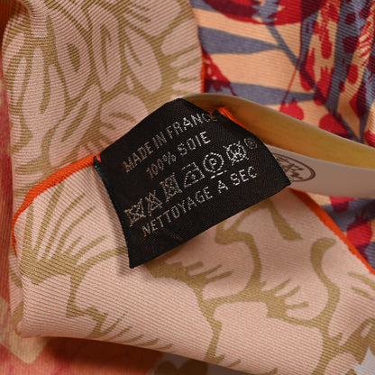 Hermes Silk Jungle Love au Tampon Scarf 70 Beige Rose Rouge 3 of 6