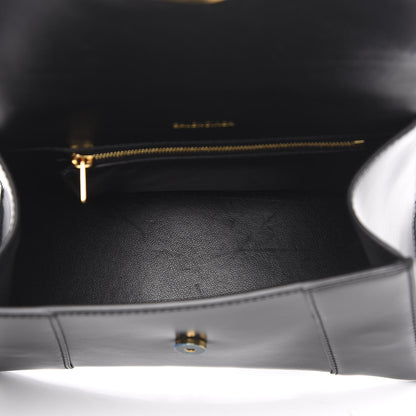 Balenciaga Shiny Box Calfskin Small Hourglass Top Handle Bag Black 5 of 12