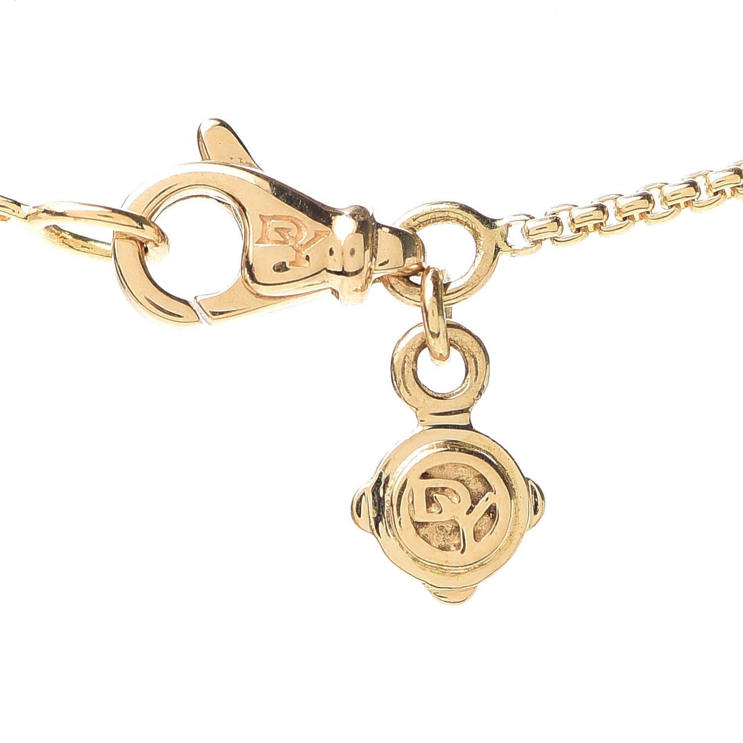 David Yurman 18K Yellow Gold Diamond Stax Rondelle Pendant Necklace 4 of 5