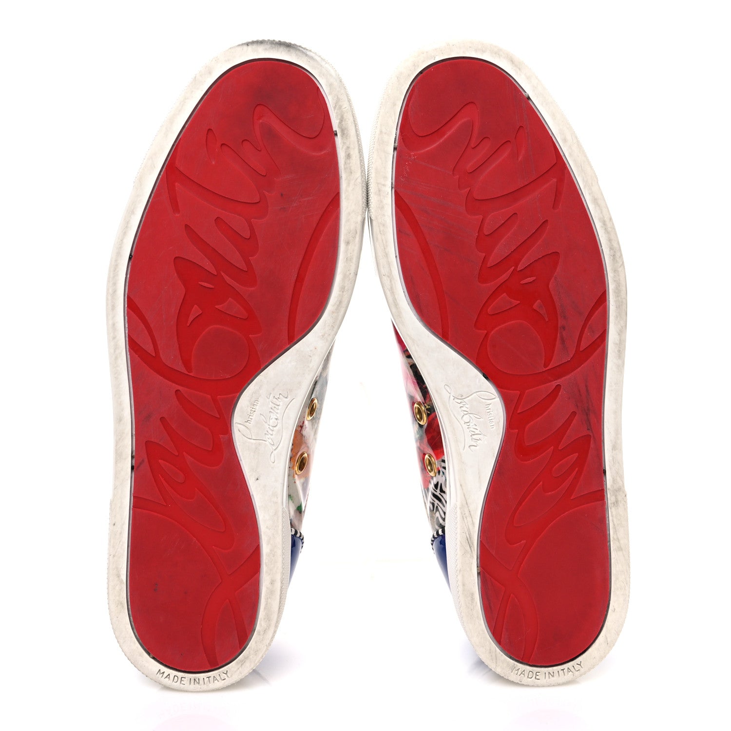 Christian Louboutin Calfskin Patent Womens Louis Junior Spikes Vieria Orlato Flat Sneakers 36.5 Version Multicolor 7 of 12