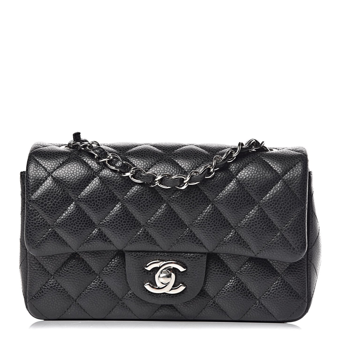Caviar Quilted Mini Rectangular Flap Black