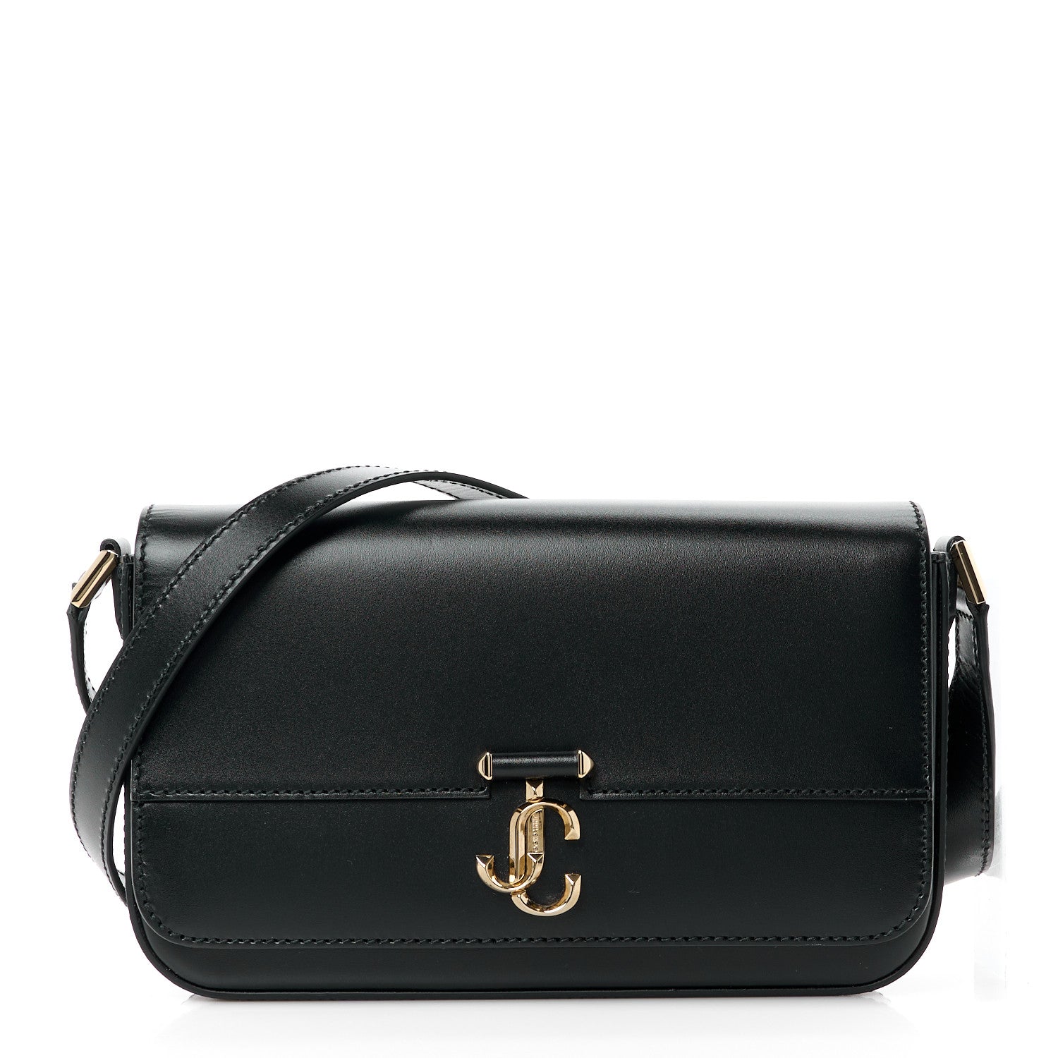 Jimmy Choo Calfskin Avenue Shoulder Bag Black 1 of 14