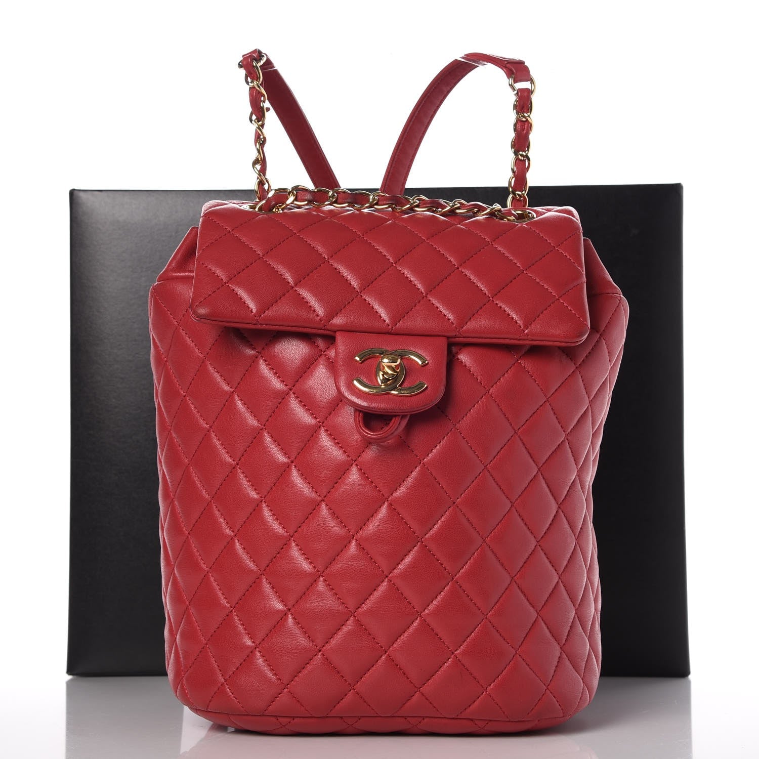 Chanel Lambskin Quilted Small Urban Spirit Backpack Dark Pink 14 of 14
