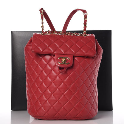 Chanel Lambskin Quilted Small Urban Spirit Backpack Dark Pink 14 of 14