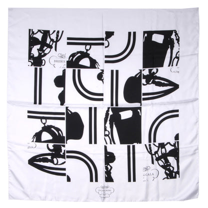 Hermes Silk En Desordre Scarf Black White 90 2 of 4