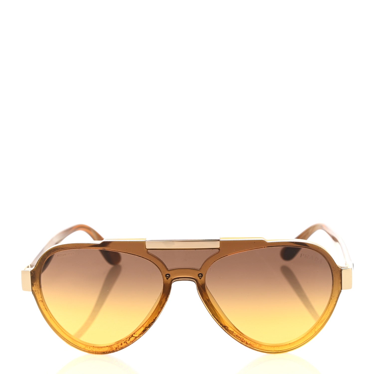 Prada Aviator Sunglasses SPR 01U Light Brown 2 of 8