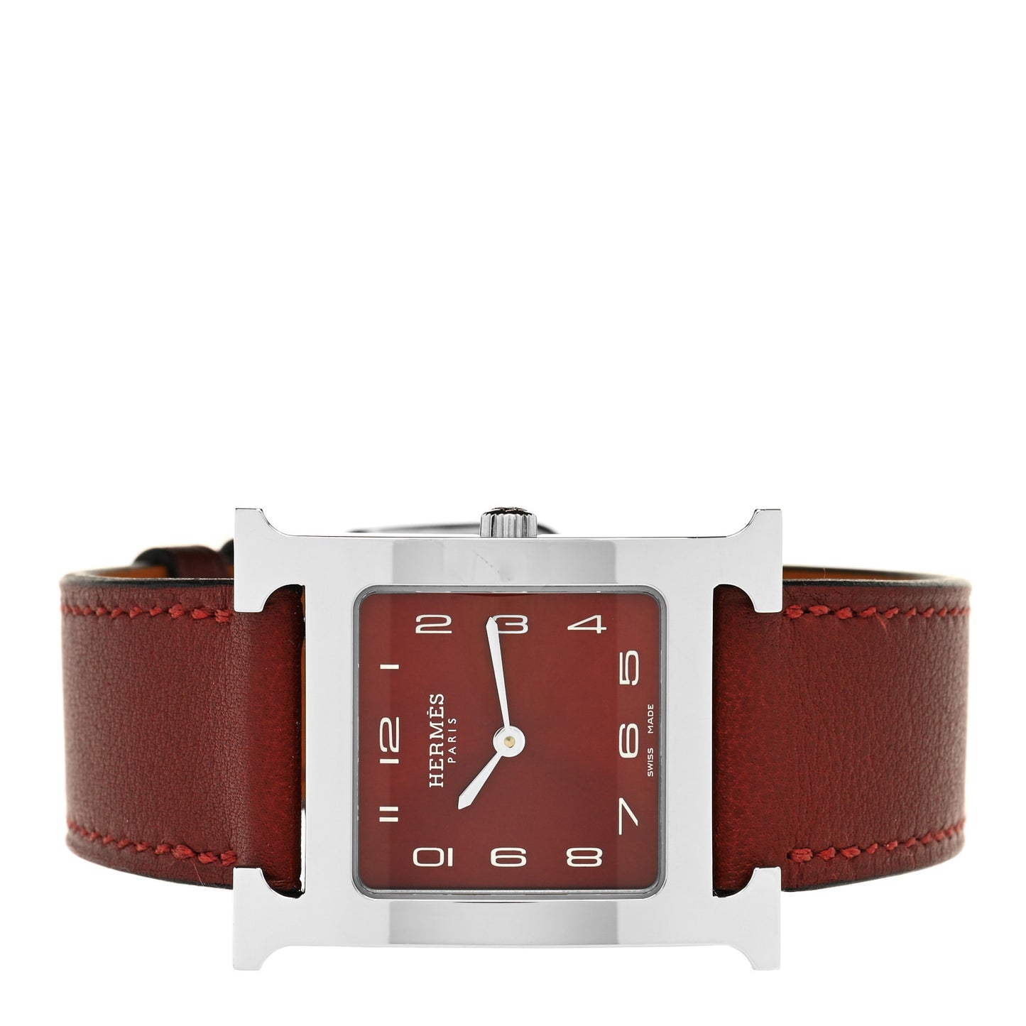 Stainless Steel Swift 26mm Heure H Hour Quartz Watch Rouge