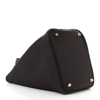 Hermes Taurillon Clemence Casaque Picotin Lock 18 PM Black Ebene Trench 4 of 10