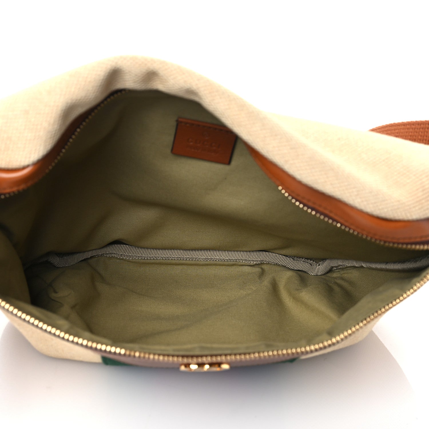 Gucci Vintage Canvas Web Belt Bag Sand Cuir 4 of 9