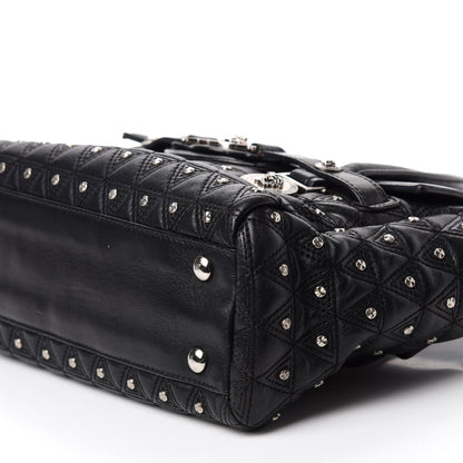 Versace Nappa Trapuntata Triangle Quilted Studded Bag Black 7 of 12