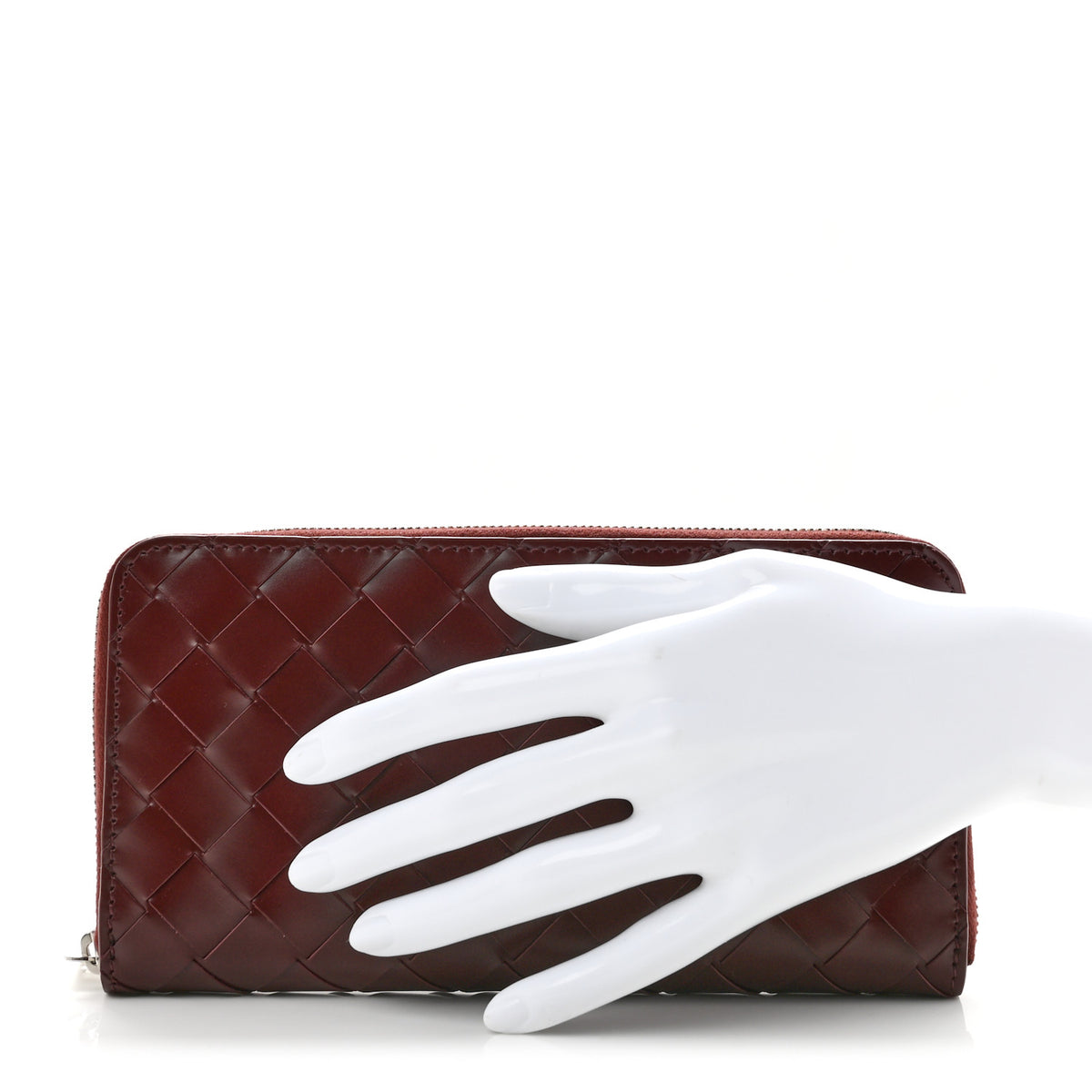 Nappa Intrecciato Zip Around Wallet Barolo