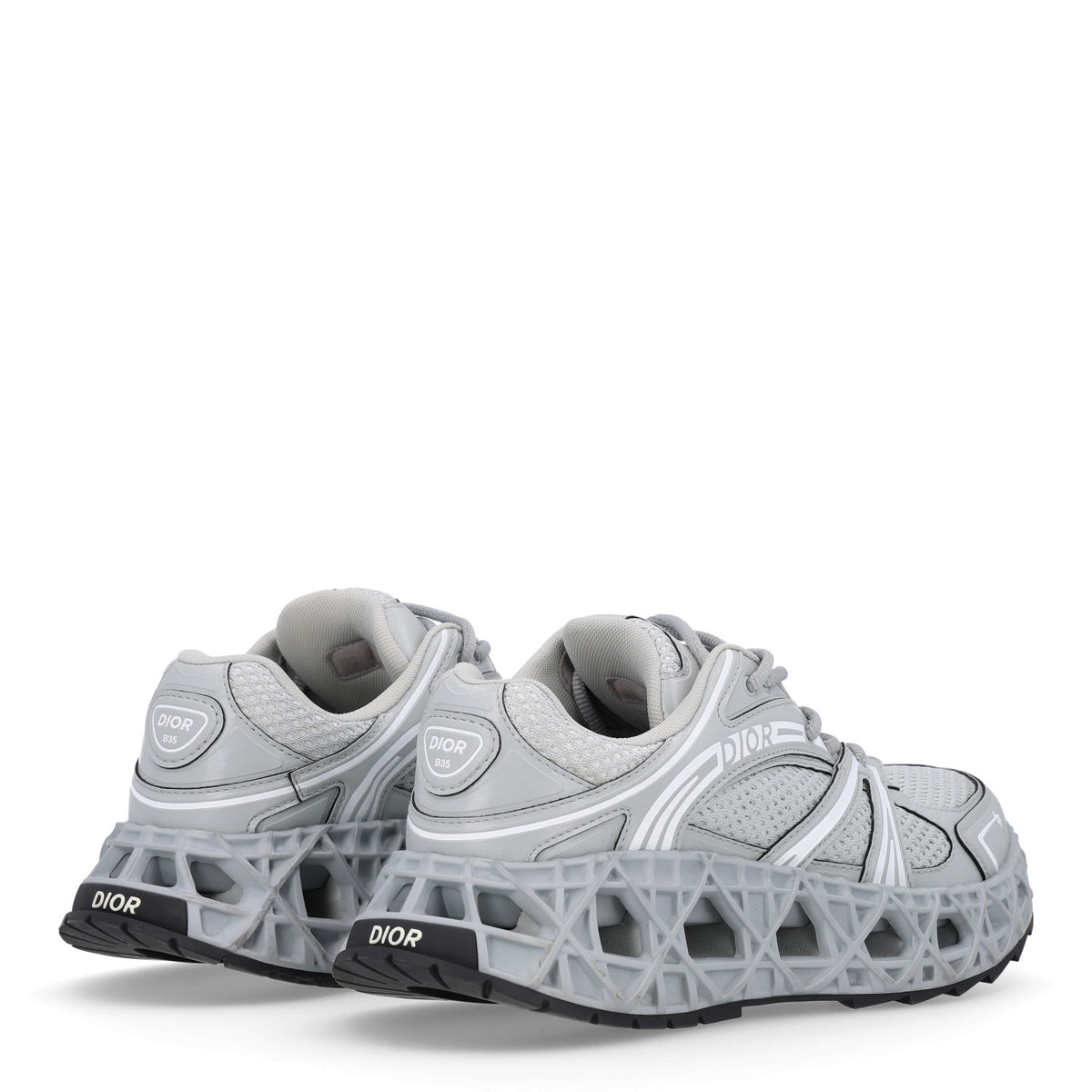 Christian Dior Technical Mesh Calfskin Mens B35 NXXT Sneakers 42 Grey 5 of 10