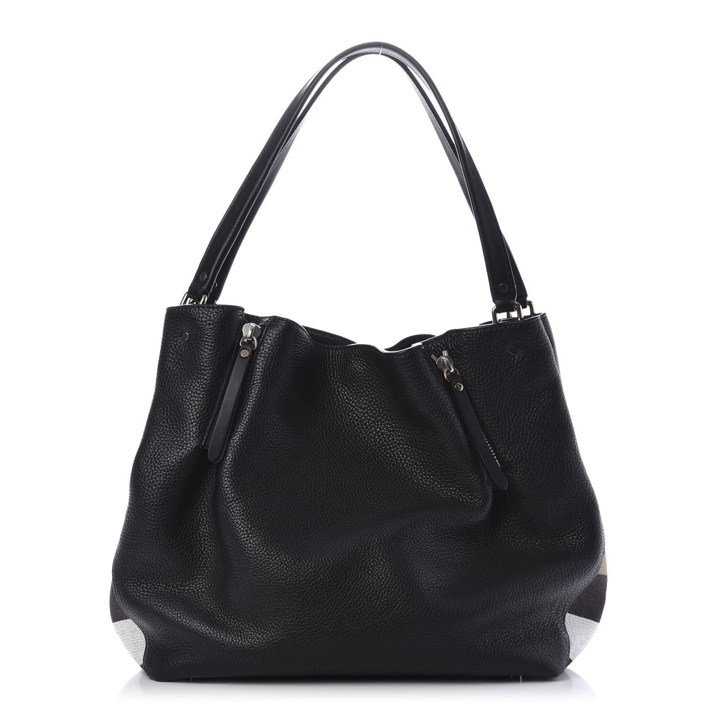 Grainy Calfskin House Check Medium Maidstone Black