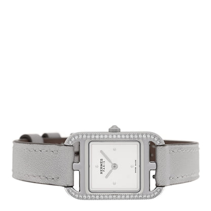 Hermes Stainless Steel Athena Diamond Bezel 21mm Cape Cod Quartz Watch Gris Perle 2 of 5