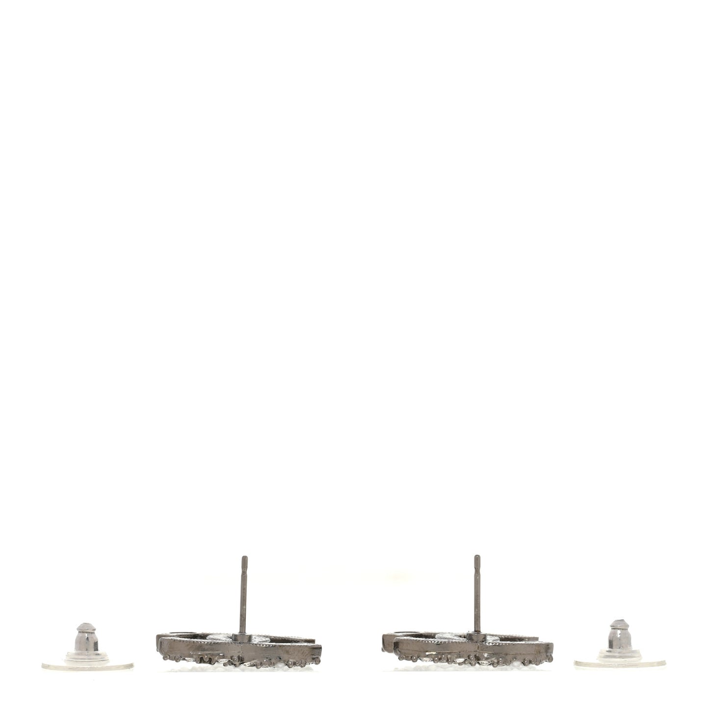 Ruthenium Crystal Pearl Caviar Earrings