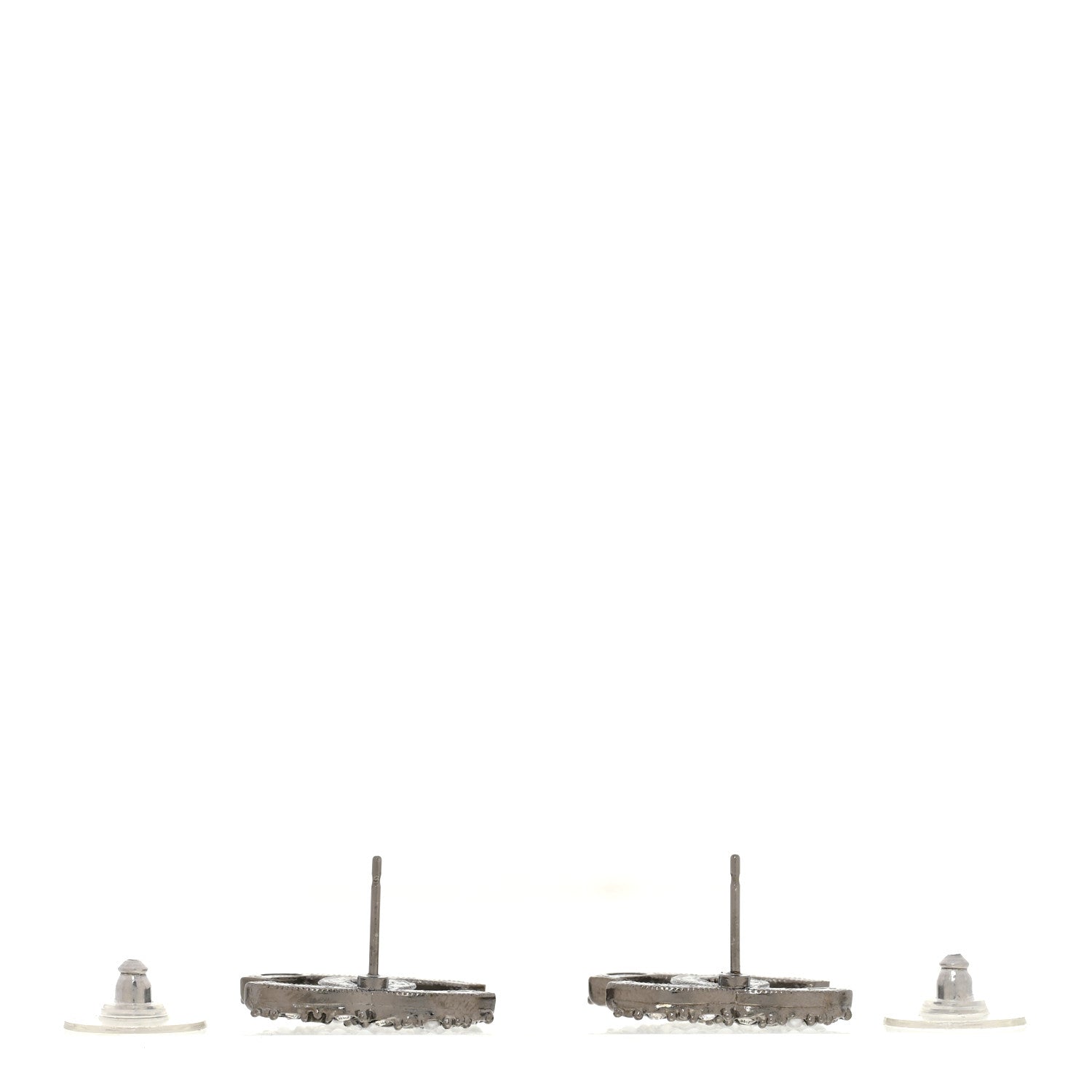 Chanel Ruthenium Crystal Pearl Caviar Earrings 3 of 5