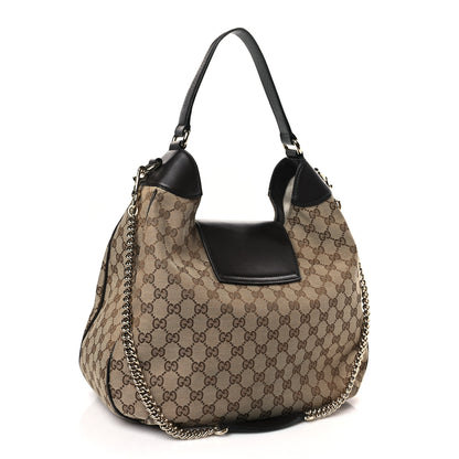 Gucci Monogram Margaux Calfskin Medium Emily Hobo Beige Ebony Cocoa 3 of 9