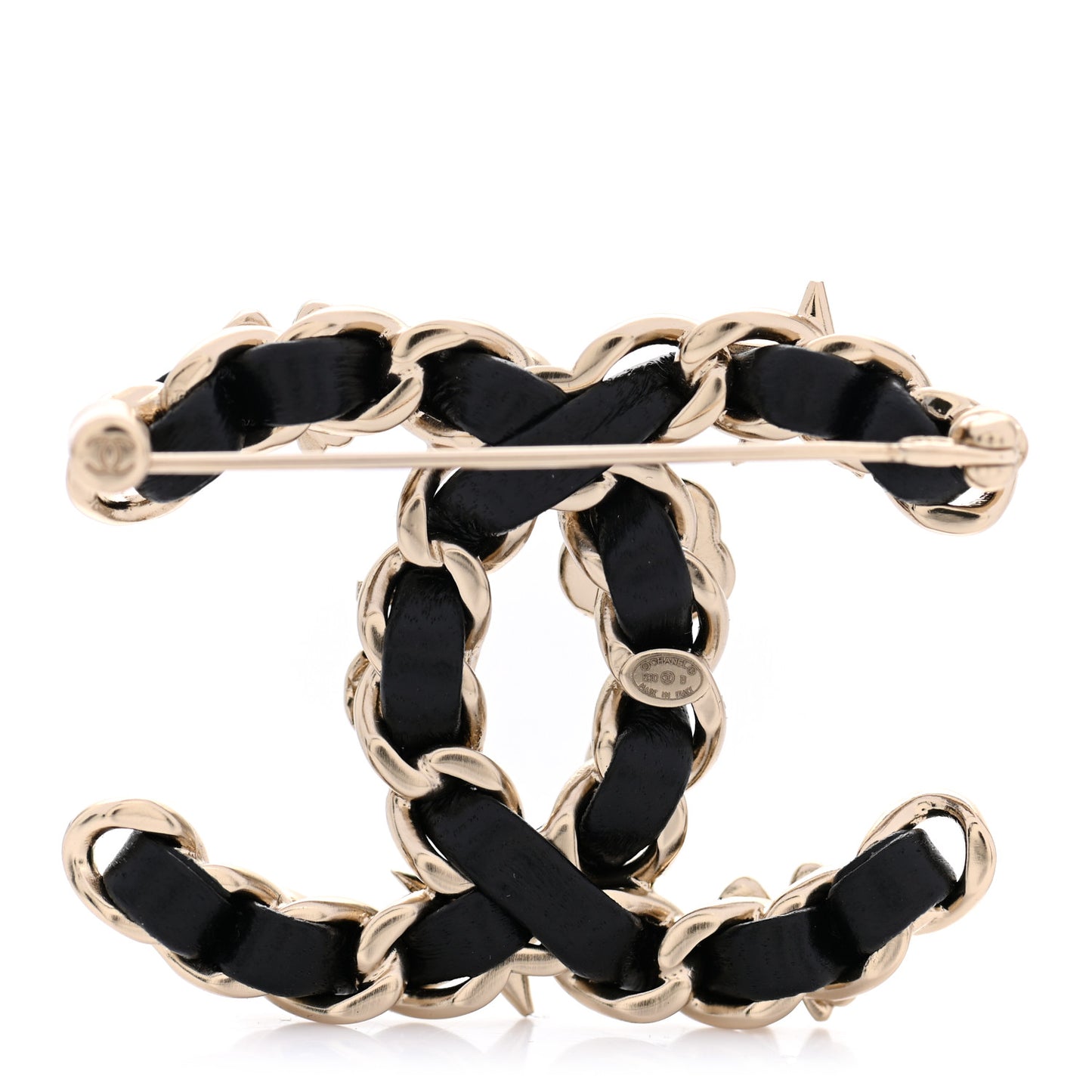 Lambskin Pearl Strass Sergeant Chanel Brooch Gold