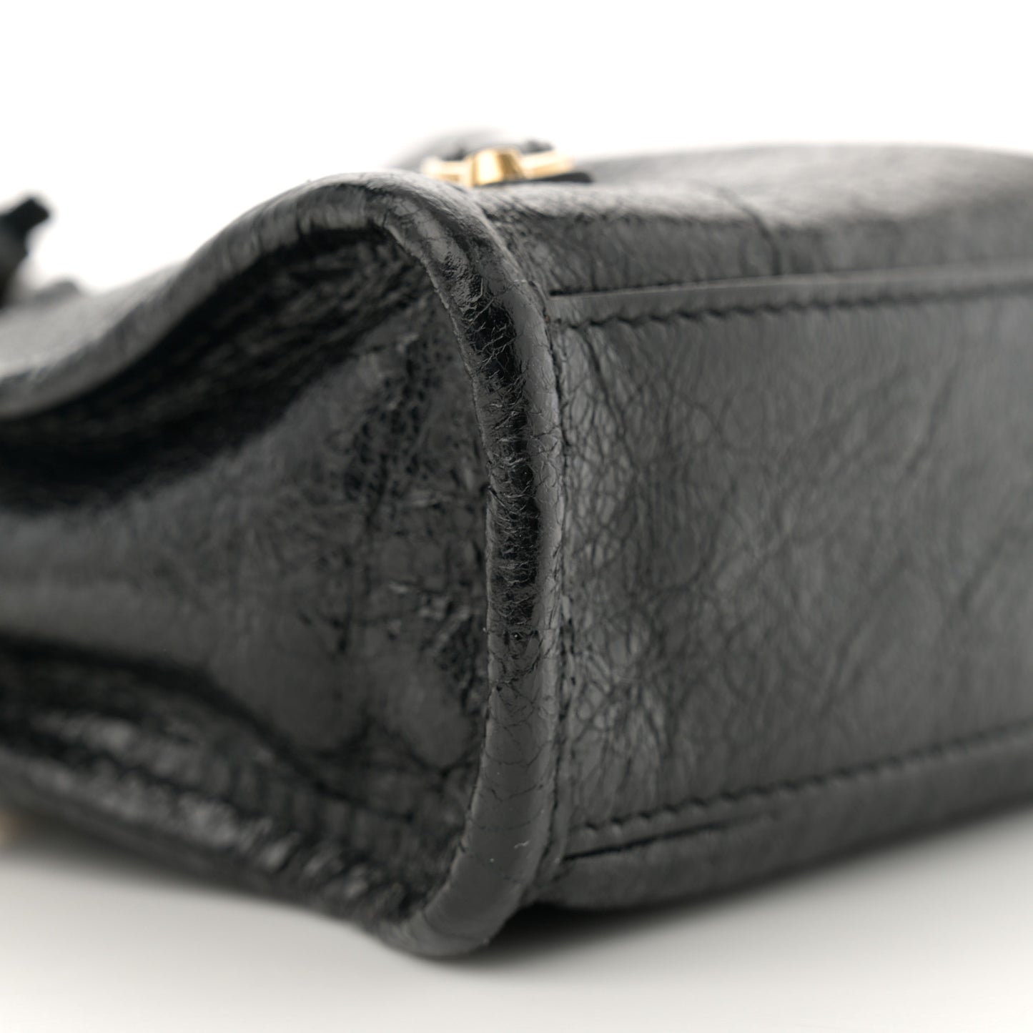 Agneau Classic Gold Hardware Nano City Black
