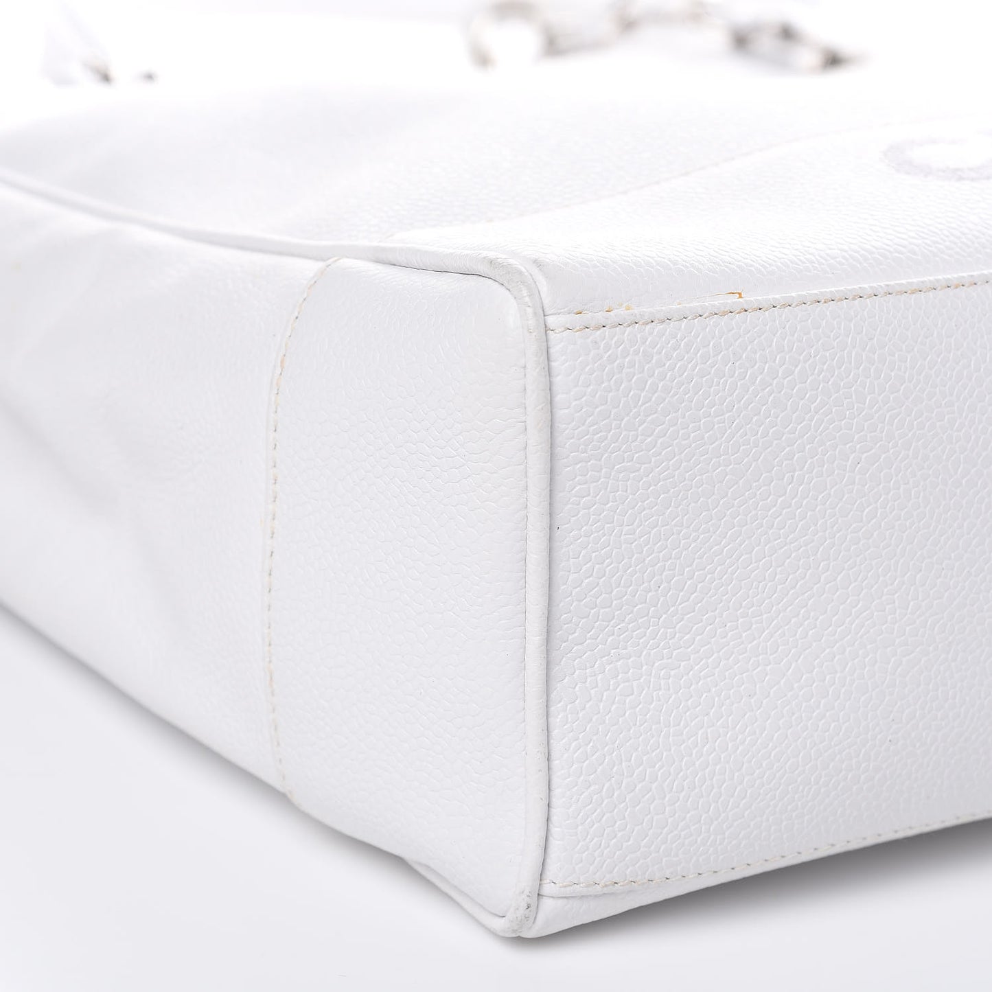 Caviar Logo Shoulder Bag White