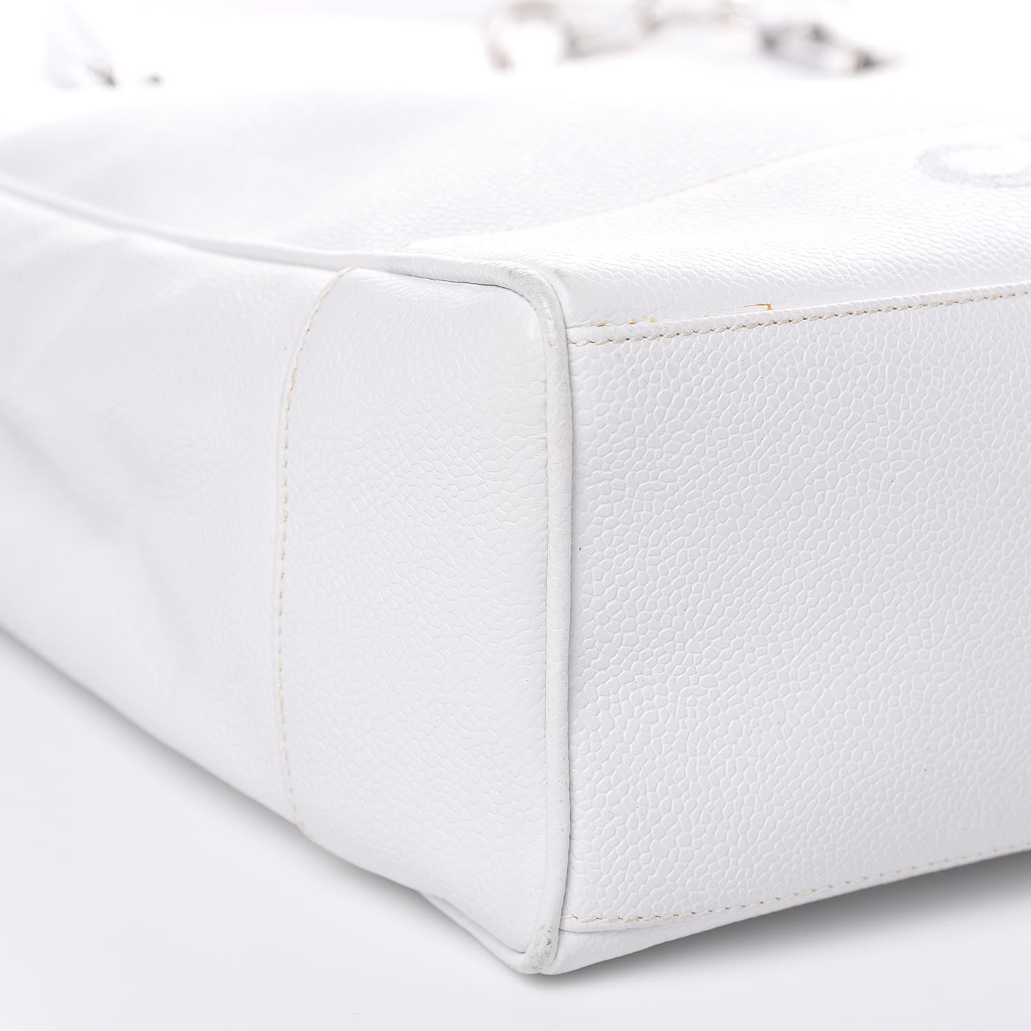 Chanel Caviar Logo Shoulder Bag White 8 of 16