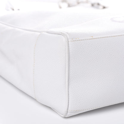 Chanel Caviar Logo Shoulder Bag White 8 of 16