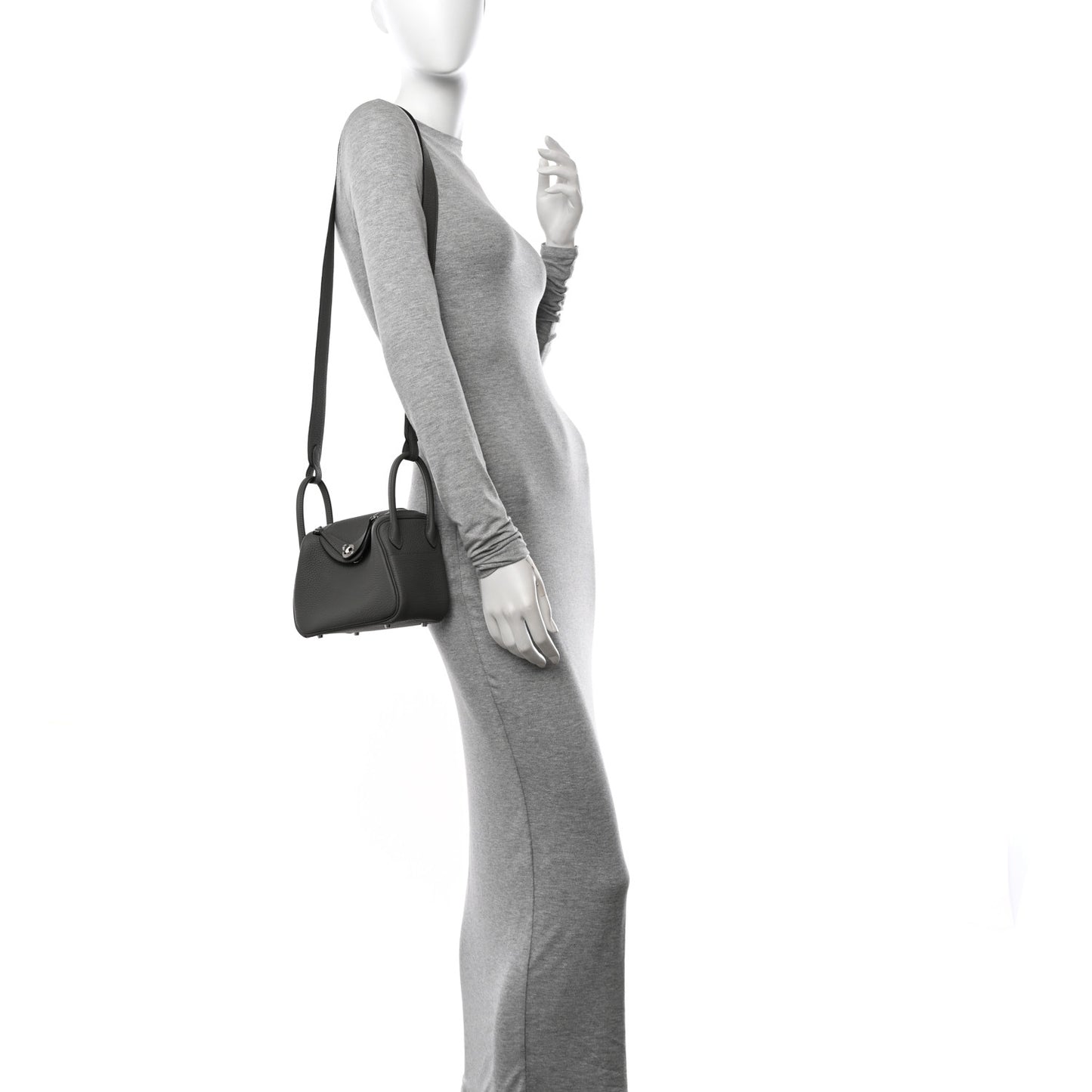 Taurillon Clemence Mini Lindy 20 Gris Meyer