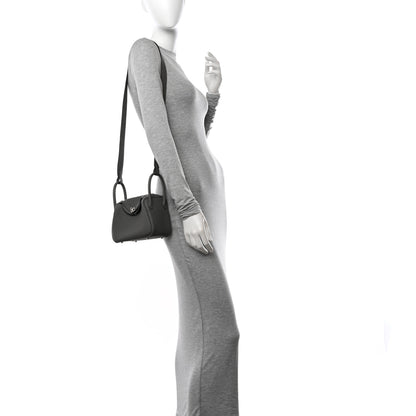 Hermes Taurillon Clemence Mini Lindy 20 Gris Meyer 2 of 11