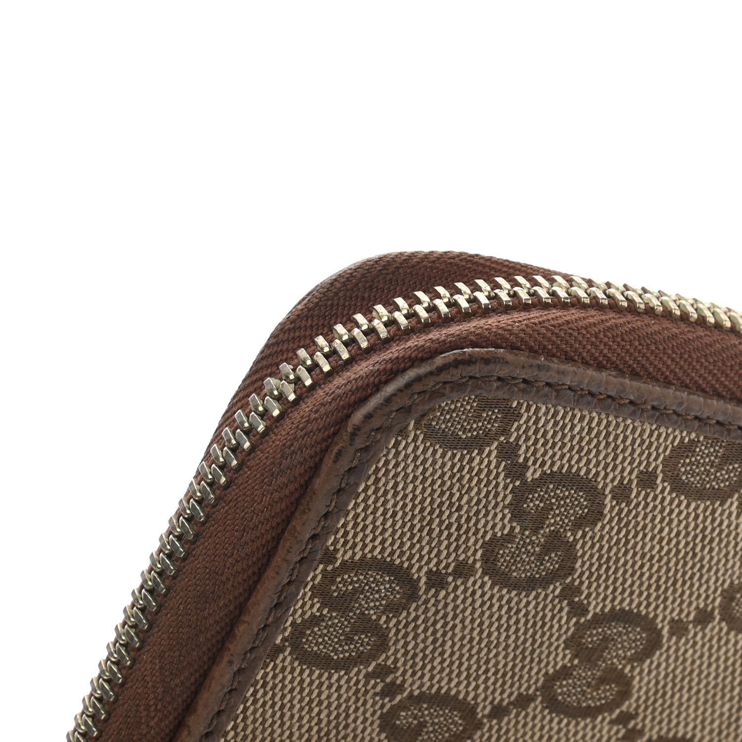 Gucci Monogram Dollar Calfskin Zip Around Wallet Beige Ebony Tabacco 8 of 10