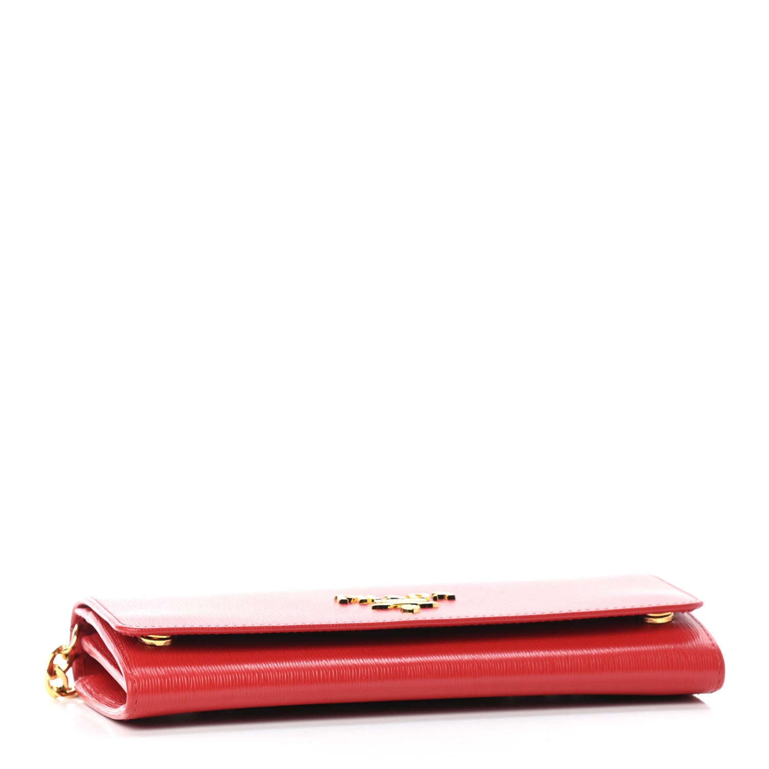 Prada Vitello Move Metal Oro Chain Wallet Lacca 3 of 5