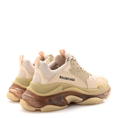Balenciaga Fabric Mesh Clear Sole Womens Triple S Sneakers 39 Nude 5 of 10